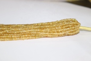 Perles rondes facettées en aquamarine jaune naturel 3,5 mm, jaune foncé, perles d'aquamarine jaune rare pour la fabrication de bijoux - Product Image 2
