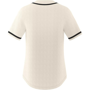 Maillot de baseball classique à base de crème avec bordure noire, en maille polyester vierge, pour le sport, vente en gros, haut de gamme - Product Image 2
