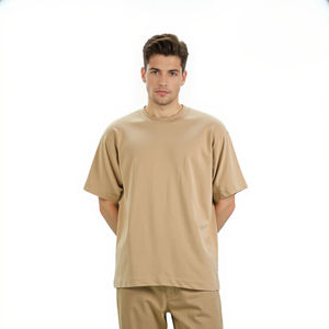 Custom <b>Logo</b> Design Heavy Weight Men's Plus Size 100% Cotton Solid Knitted Regular Fit Casual T-Shirt - Product Image 4