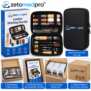 Kit Profesional de Herramientas para Coser Cuero con Aguja de Puntalón, Bobinas de Hilo y Accesorios para Reparación de Cuero y Bricolaje ZetomedPr - Product Image 5