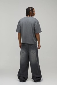 Camiseta de algodón extragrande para hombre, corte holgado, hombros caídos, estilo casual, streetwear, moda de verano - Product Image 2