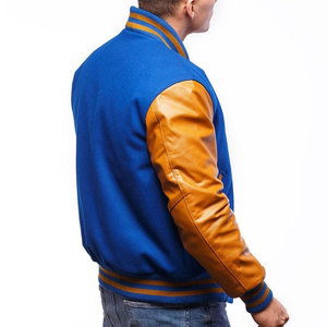 Manufacturer Custom Embroidery Fleece <b>Leather</b> Sleeves College Letterman Varsity Crop <b>Jacket</b> <b>Men</b> Plus Size Winter - Product Image 5