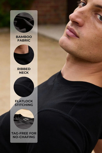 Camiseta Casual de Manga Corta para Hombre SOSH, Diseño a Rayas, 100% Algodón, Costuras Planas, Tejido Interlock de Secado Rápido - Product Image 4