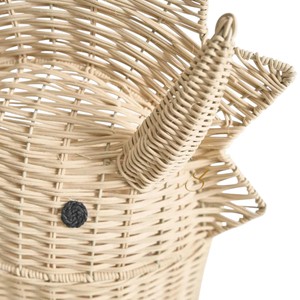 Cesta de Almacenamiento de Mimbre con Tapa, Diseño de Dinosaurio, Organizador de Juguetes de Triceratops, Cesto para Guardar Cosas de Bebé, Estilo Natural - Product Image 4