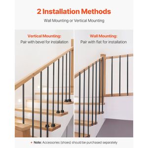 Set da 31 Pezzi di Balaustre e Perni per Ringhiera in Acciaio al Carbonio da 44 Pollici, Resistenti alla Corrosione, per Interni - Product Image 5