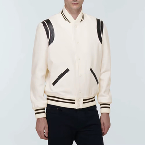 Vestes de baseball pour hommes à prix avantageux, personnalisées avec logo brodé, style varsity, avec manches en cuir - Product Image 3