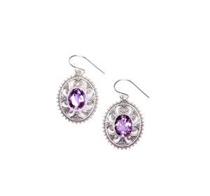 Vintage Trendy Amethyst <b>Earrings</b> with 925 <b>Sterling</b> <b>Silver</b> <b>Drop</b> <b>Earrings</b> for Parties Gifts & Daily Wear - Product Image 2