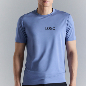 Camiseta de algodón de inspiración atlética para hombre, tela de textura suave, cuello redondo / Camiseta informal de color liso para uso diario, precio de fábrica - Product Image 1