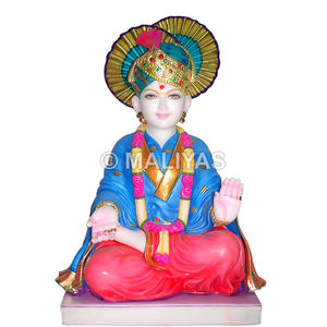 Estatua de Swaminarayan en Mármol |   Murti Swaminarayan Hecho a Mano en Mármol – Maliyas - Product Image 1