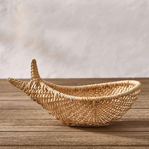 Panier décoratif en rotin en forme de sardine, fibre naturelle, fait main, panier de rangement pour la décoration de chambre d'enfant - Product Image 4