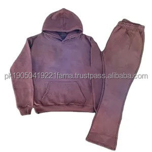 Conjunto Deportivo Personalizado de Moda 2025, Ligero, para Invierno, Sudadera con Capucha y Pantalones Deportivos con Estampado Lavado para Hombre - Product Image 4