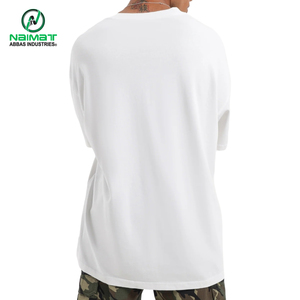 เสื้อยืดโอเวอร์ไซส์สีดำสำหรับผู้ชาย ลายตัวอักษร ผ้าฝ้าย 100% เนื้อหนา ดีไซน์ไหล่ตก - Product Image 2