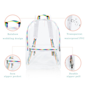 Custom Transparent PVC <b>Stylish</b> Holographic Girls Zipper Internal Frame School Bag Outdoor <b>Waterproof</b> <b>Backpack</b> Lightweight - Product Image 6