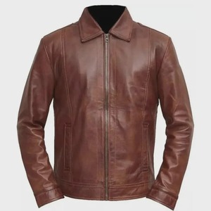 John Wick 4 Leder-Bikerjacke Handgefertigter Brauner Schafsledermantel - Product Image 2