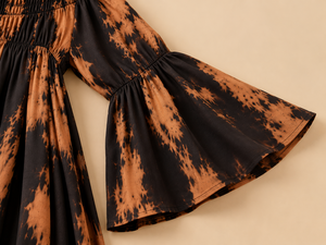 Off The Shoulder Tie Dye Maxi <b>Dress</b> Women Boho Lantern Sleeve Loose Chiffon Summer <b>Beach</b> <b>Long</b> <b>Dress</b> Elastic Waist Flared Hem - Product Image 4