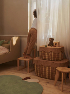 Boîtes de rangement en papier avec couvercle, paniers tissés faits à la main avec couvercle festonné, organisateur décoratif pour la maison, chambre d'enfant, ensemble de rangement pour cadeaux - Product Image 6