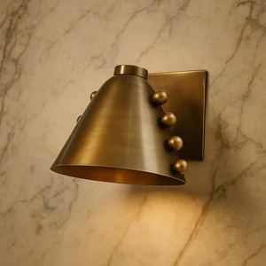 Modern Brass Round <b>Wall</b> <b>Sconce</b> Art Deco Design Handmade Durable Finish Indoor Home Office <b>Lighting</b> Calvin Handicraft - Product Image 2
