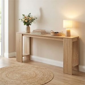 Consolle da ingresso stile rustico da 180 cm con ripiano inferiore, tavolo stretto per casa, appartamento o hotel, realizzato in marmo - Product Image 2
