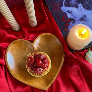 Tazón de Madera Ecológico Pulido a Mano con Diseño Clásico en Forma de Corazón para Postres, Bocadillos, Presentación, Decoración de Mesa - Product Image 1