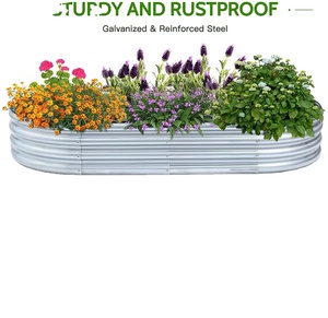 Cama de jardín elevada de metal para exteriores para verduras, flores, hierbas, maceta grande de acero alto, caja OEM ODM, diseño de decoración galvanizada - Product Image 6