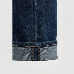 Jean en denim coupe droite délavé foncé pour homme, taille haute, coupe classique, en coton, style décontracté, pantalon d'automne - Product Image 6