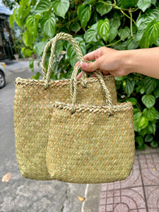 <b>Medium</b> Sizes Woven Kete <b>Bag</b> Seagrass Woven Maori Kete <b>Bag</b> Durable Tote <b>Bag</b> Handwoven Flax <b>Bag</b> Small Size from Vietnam Factory - Product Image 4