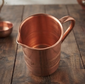 Carafe en cuivre au design classique, capacité pour fêtes, eau chaude/froide, vin, jus, thé glacé, pichet en cuivre durable - Product Image 5