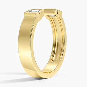 Bague ouverte sertie de diamants taille émeraude LR - Product Image 3