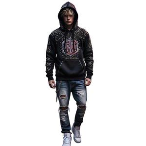 เสื้อมีฮู้ดของผู้ชายผ้าคอตตอนออร์แกนิก100% เสื้อสเวตเชิ้ตผ้าฟลีซเปล่าไซส์ใหญ่พิเศษพิมพ์โลโก้ได้ตามต้องการ - Product Image 1