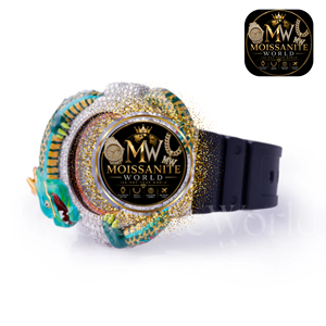 MOISSANITE WORLD Dragon <b>Watch</b> Men Luxury 40mm Moissanite Iced Quartz Analog 20mm Band Antique Coin - Product Image 3