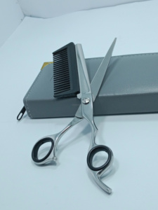 Ciseaux de coiffure professionnels de haute qualité pour éclaircir les cheveux, lame en acier inoxydable, peigne intégré, étui en cuir PU, pour droitiers - Product Image 4