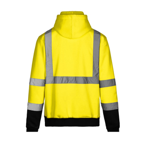 เสื้อฮู้ด OEM Hi Vis สำหรับผู้ชาย เสื้อทำงานแขนยาวมีฮู้ด มองเห็นได้ชัดเจนที่สุด เสื้อก่อสร้างสะท้อนแสงเพื่อความปลอดภัย - Product Image 2