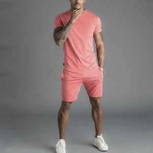 Casual wear comfortable clothing for sale Men Summer Set cotton summer outfit breathable soft fabric matching shirt and shorts - Product Image 6