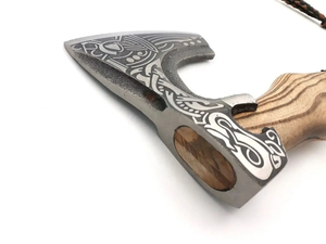 LEGACY BLADES Hacha de exterior de acero con alto contenido de carbono de grado industrial, mango de madera de fresno hecho a mano, hacha de camping para cortar leña, fábrica OEM - Product Image 2