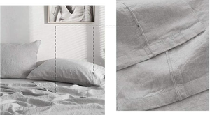 Juego de Sábanas Impermeables de Lino 100% Liso de 300 Hilos, 4 Piezas, con Sábana Plana, Sábana Ajustable y Fundas de Almohada para Uso Hotelero - Product Image 2