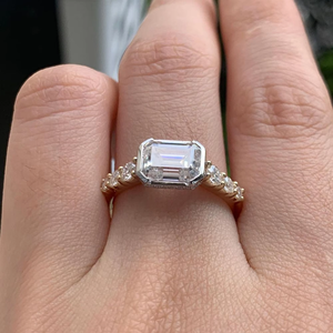 Hot Selling <b>Emerald</b> Cut Moissanite Women's Engagement <b>Ring</b> 925 <b>Silver</b> 14K Gold Prong Setting IGI Certified Wedding Jewelry - Product Image 5