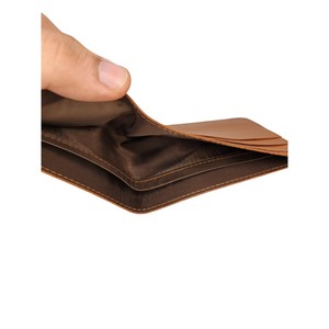 <b>Mens</b> Designer Bifold <b>Black</b> Leather <b>Wallet</b> with Red and White Racing Stripes and Interior ID Window <b>for</b> Credit Cards and Cash - Product Image 3