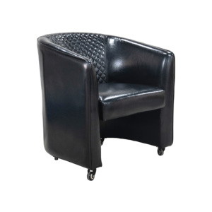 Silla de Pedicura Redonda de Cuero PU con Ruedas, Asiento y Respaldo Fijos para Salón de Uñas, Diseño Confortable - Product Image 4