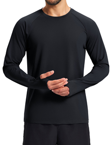 T-shirts de sport pour hommes à manches longues en polyester, personnalisables en gros (ODM) - Séchage rapide et respirant, tissu 320g, coupe classique - Product Image 2