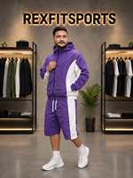REXFIT SPORTS 2026 Ensemble court personnalisé en nylon pour homme, vêtements de sport légers, veste et short deux pièces, streetwear, vêtements de sport