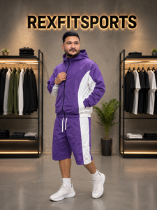 REXFIT SPORTS 2026 Conjunto Deportivo Corto de Nailon Personalizado para Hombre, Ropa Deportiva Ligera de Dos Piezas, Chaqueta y Pantalones Cortos, Ropa Deportiva Urbana - Product Image 3