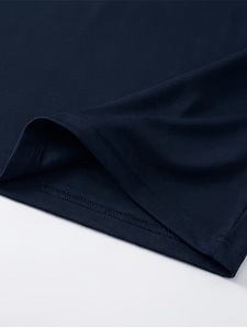 Camiseta de Manga Corta para Hombre, Corte Ajustado, Color Azul Marino, 100% Algodón, Transpirable, Cuello Redondo, Tejido de Punto, Diseño Liso - Product Image 2