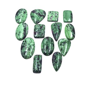 Lote de gemas sueltas de zoisita rubí natural en forma de cabujón, de 14-42 mm, para la elaboración de joyería artesanal. - Product Image 3