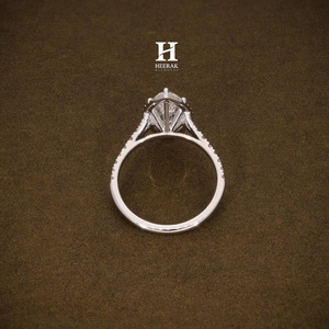Bague de fiançailles personnalisée en diamant de laboratoire taille marquise, or blanc 14 carats, avec halo de diamants taille marquise, certifiée IGI, clarté VVS VS - Product Image 2