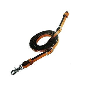 Rênes de cheval western en cuir véritable Crystal Sensation avec ferrures en acier inoxydable, équipement d'équitation durable, OEM - Product Image 3