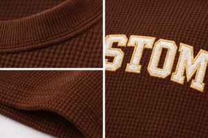 Custom Logo <b>Waffle</b> Knit Oversized T <b>Shirt</b> Men Drop Shoulder Streetwear Textured Fashion Were T <b>Shirt</b> - Product Image 6