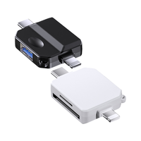 Lector de Tarjetas USB 2.0 3 en 1, Adaptador OTG Multitarjeta USB-C de 8 Pines para Tarjetas TF/SD, Externo para Drones, Laptops y Cámaras