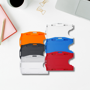 Porte-badge ouvert en plastique rigide ABS, couleurs assorties, pour cartes de crédit ou d'identité, vertical ou horizontal - Product Image 1