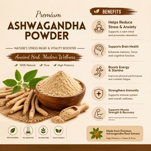 Polvo de Ashwagandha de Alta Calidad 200g, Polvo de Raíz de Ashwagandha Seco Naturalmente, Proveedor de Calidad de Exportación de la India al Precio Más Bajo - Product Image 5