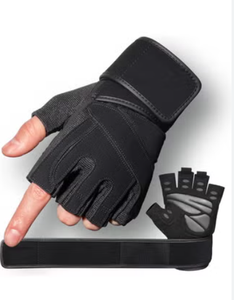 Gants de musculation personnalisés avec logo, demi-doigts, en polyester, antidérapants, durables, pour la salle de sport et les sports, unisexe - Product Image 4